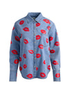 FINELY OVERSIZED BUTTON DOWN-DENVER BRIGHT BLUE-ALICE + OLIVIA