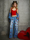FINELY OVERSIZED BUTTON DOWN-DENVER BRIGHT BLUE-ALICE + OLIVIA