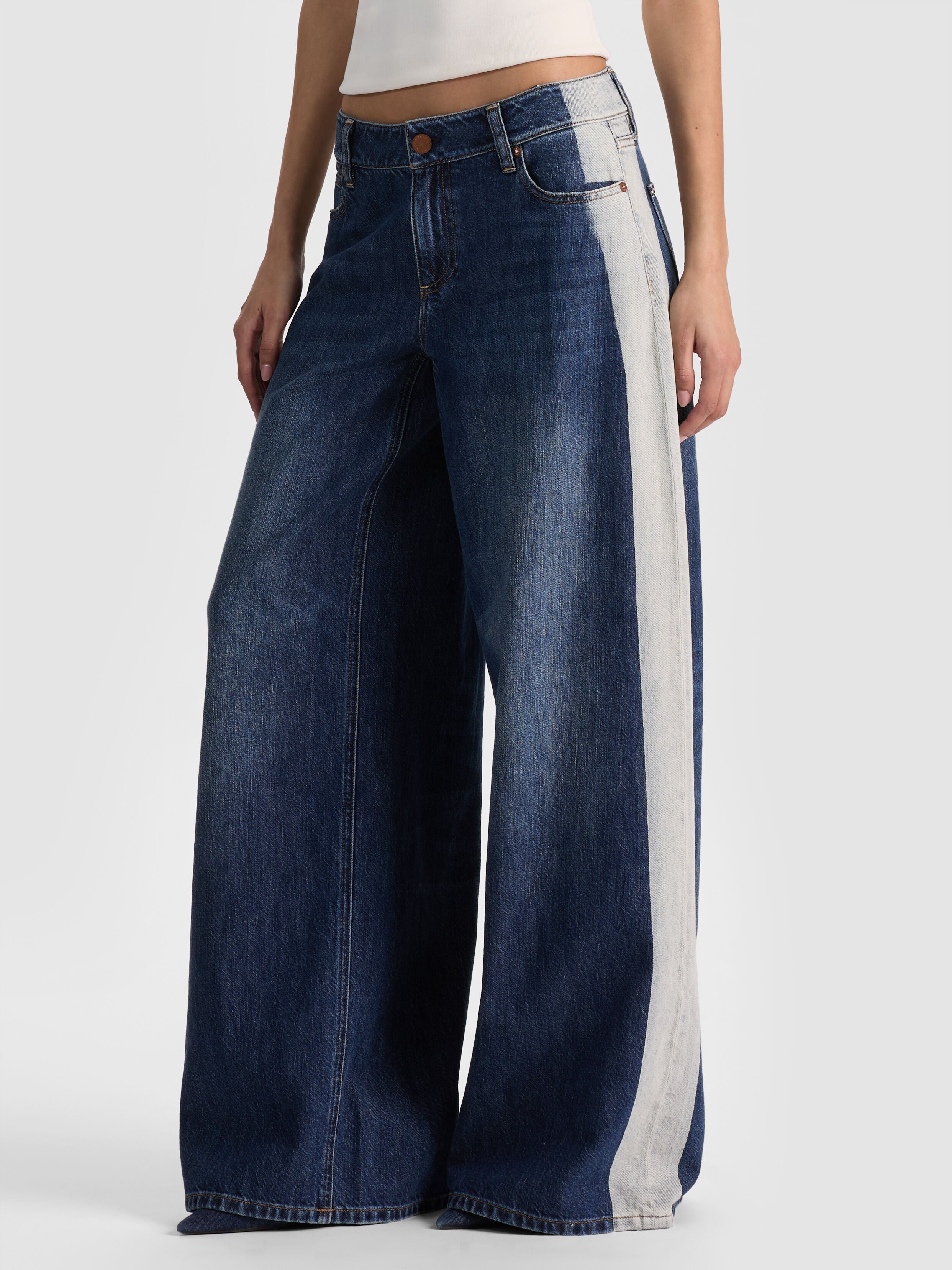 STU SIDE STRIPE JEAN-DANICA DARK INDIGO-ALICE + OLIVIA