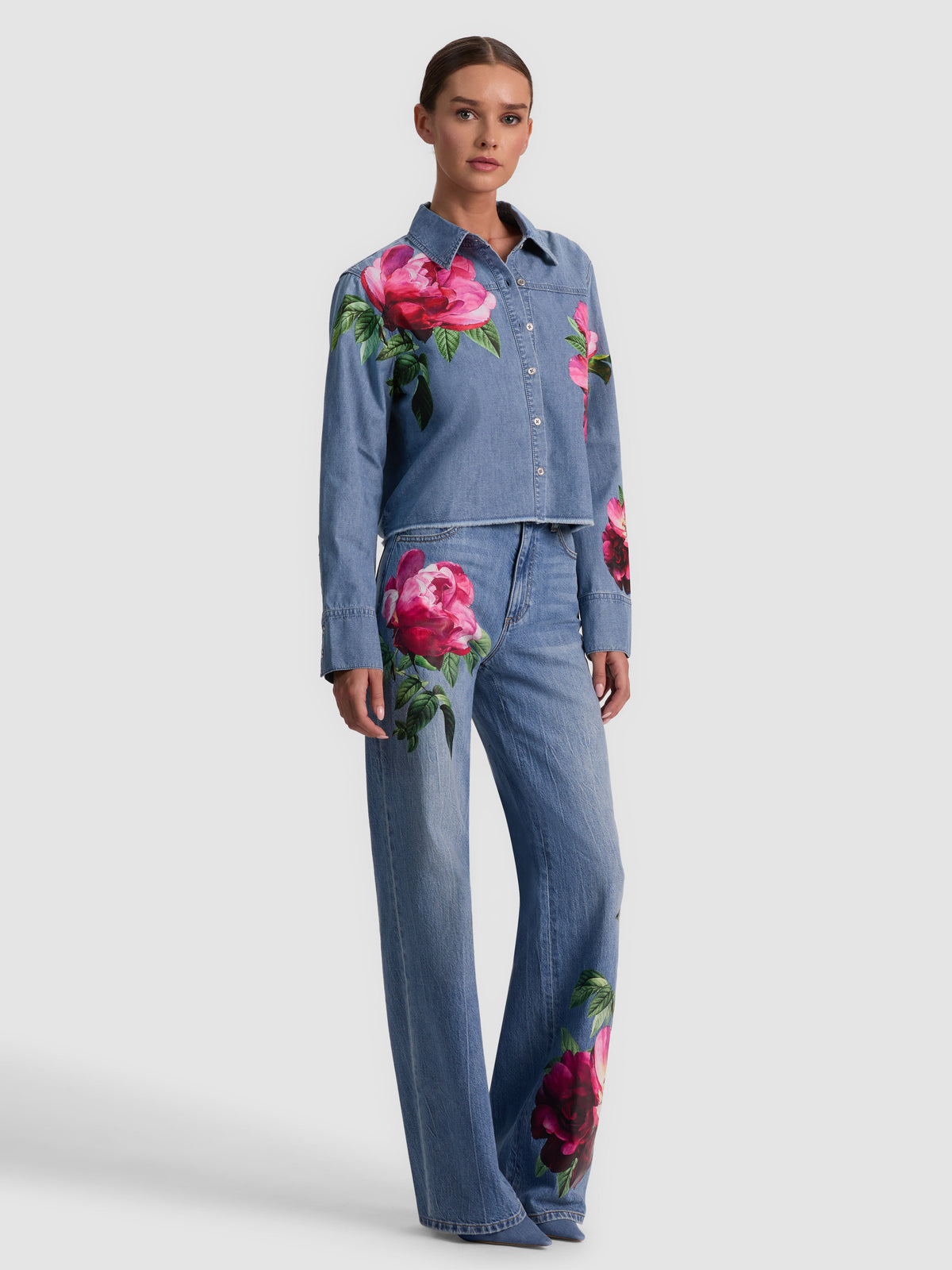 FINELY DENIM BUTTON DOWN-ALICE + OLIVIA