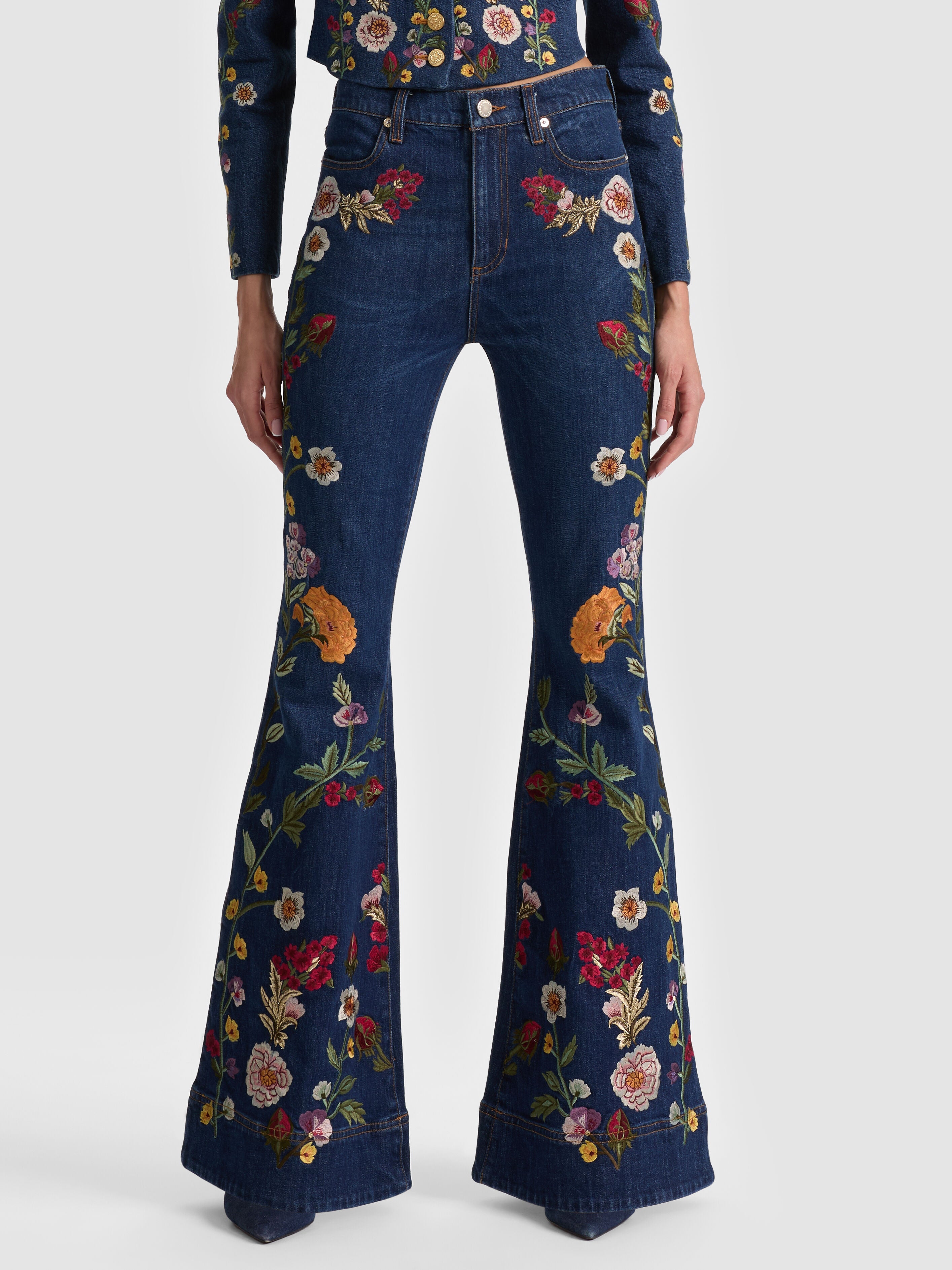 BEAUTIFUL EMBROIDERED JEAN-ALICE + OLIVIA