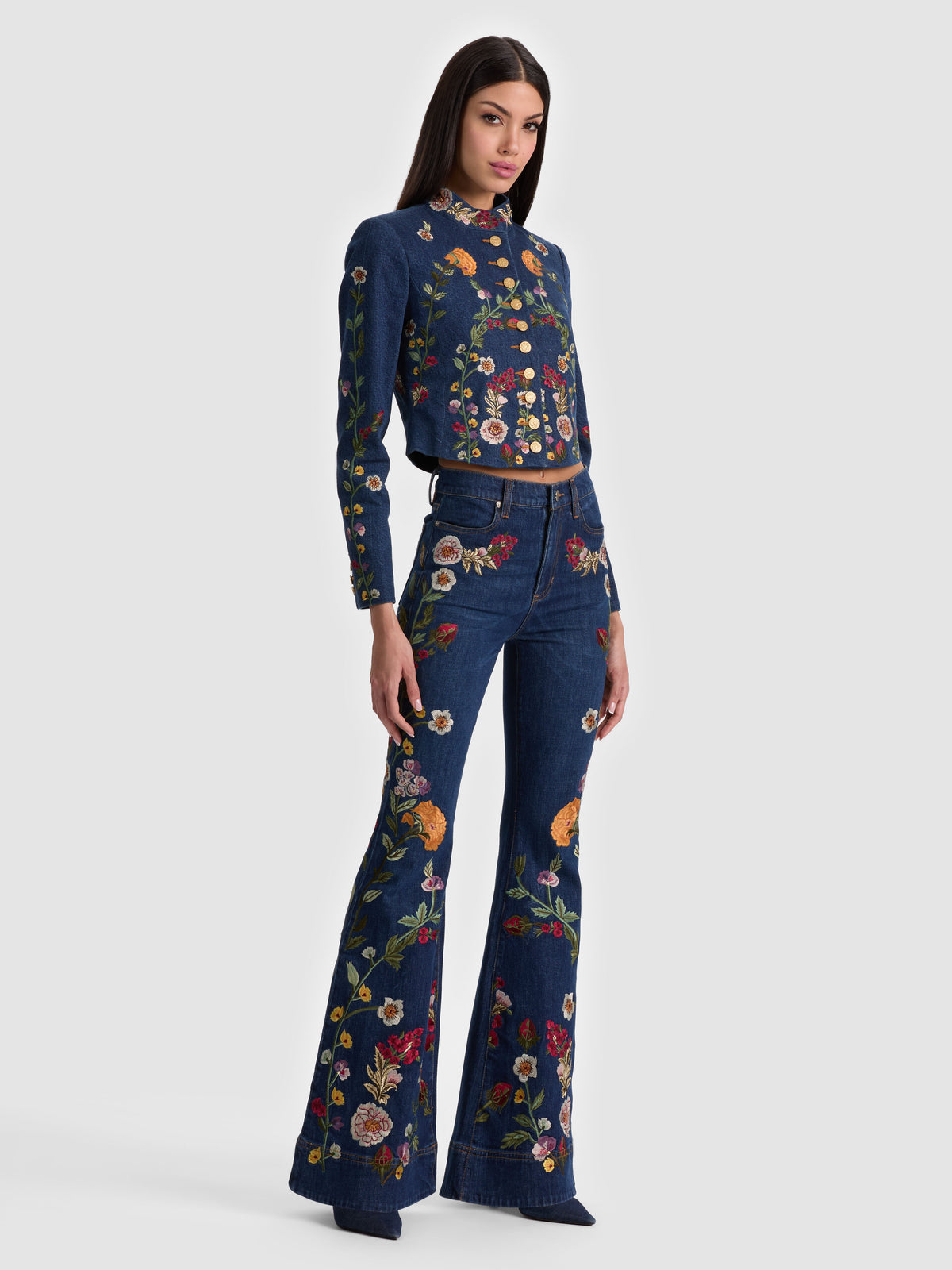 BEAUTIFUL EMBROIDERED JEAN-ALICE + OLIVIA