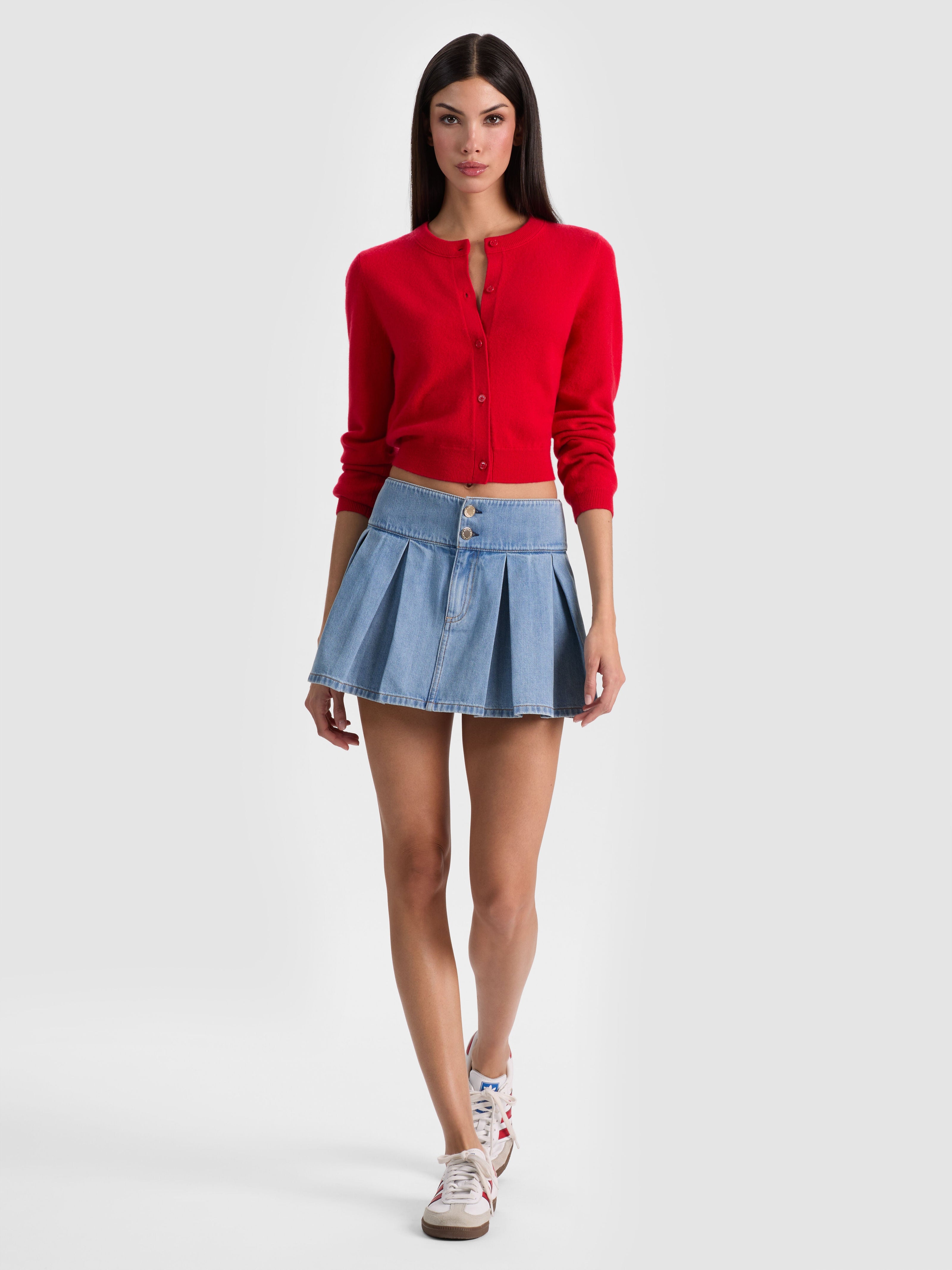 AMY DENIM MINI SKIRT-ALICE + OLIVIA