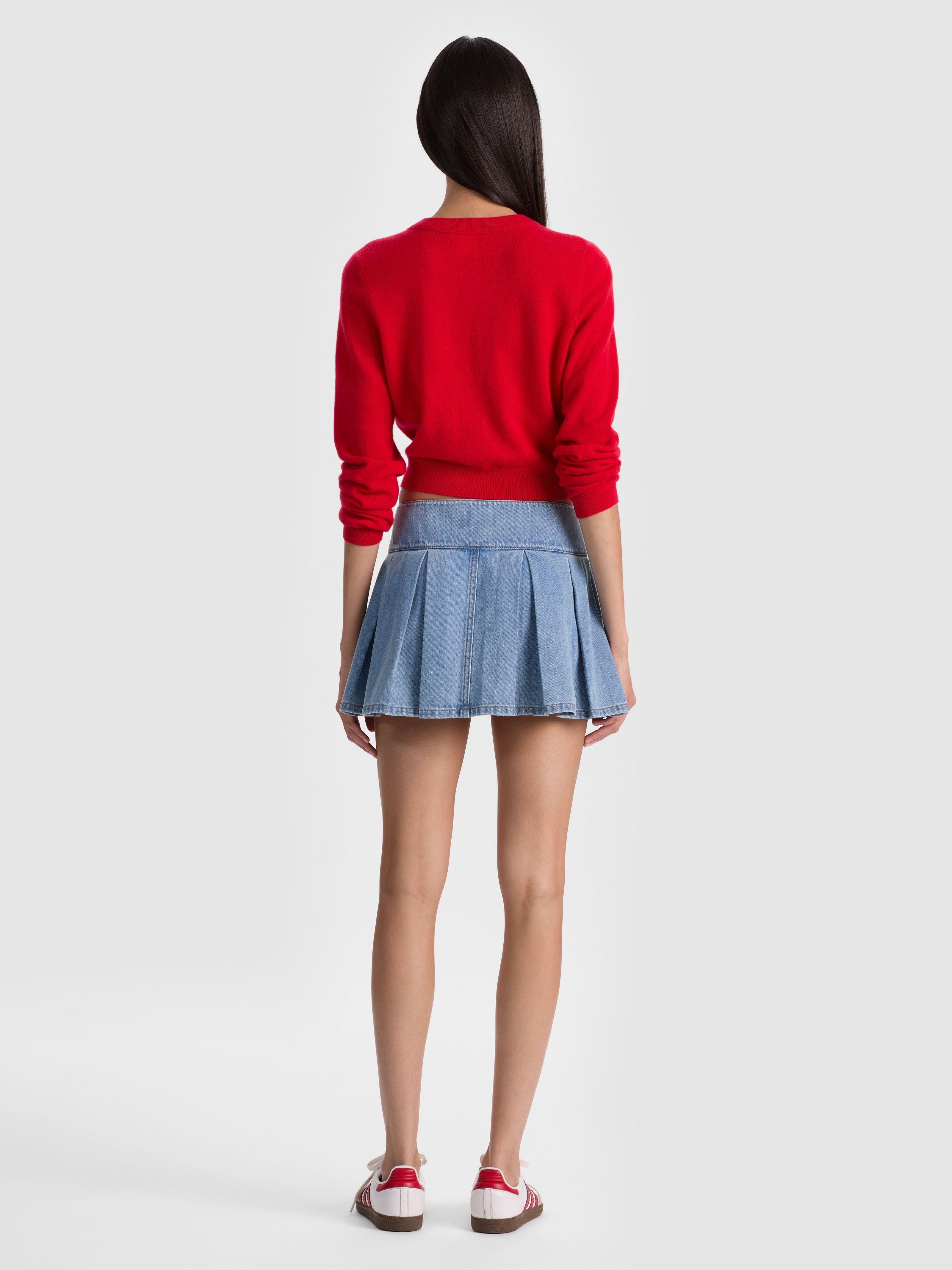 AMY DENIM MINI SKIRT-ALICE + OLIVIA