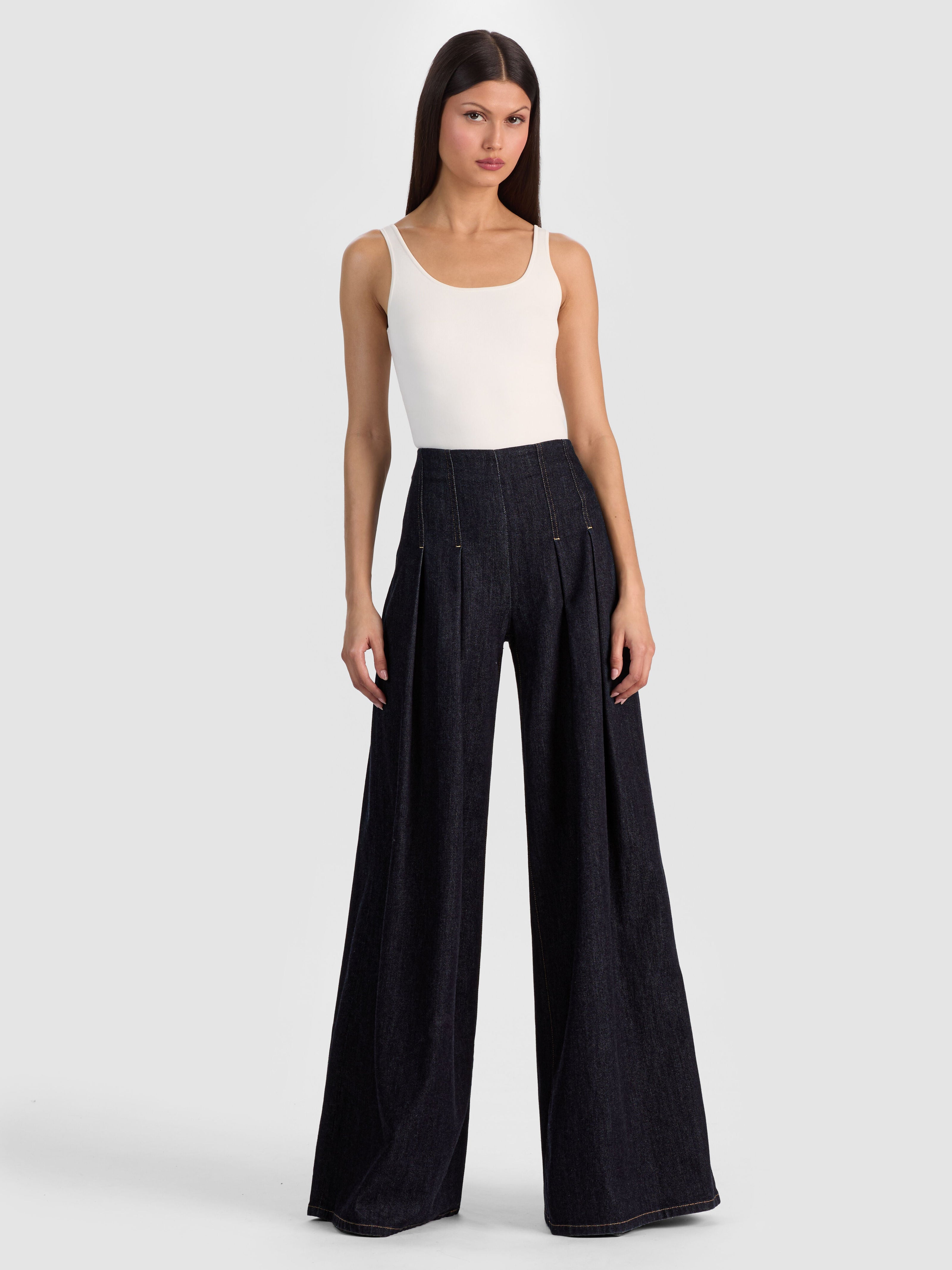 HENRY PLEATED DENIM PANT-ALICE + OLIVIA