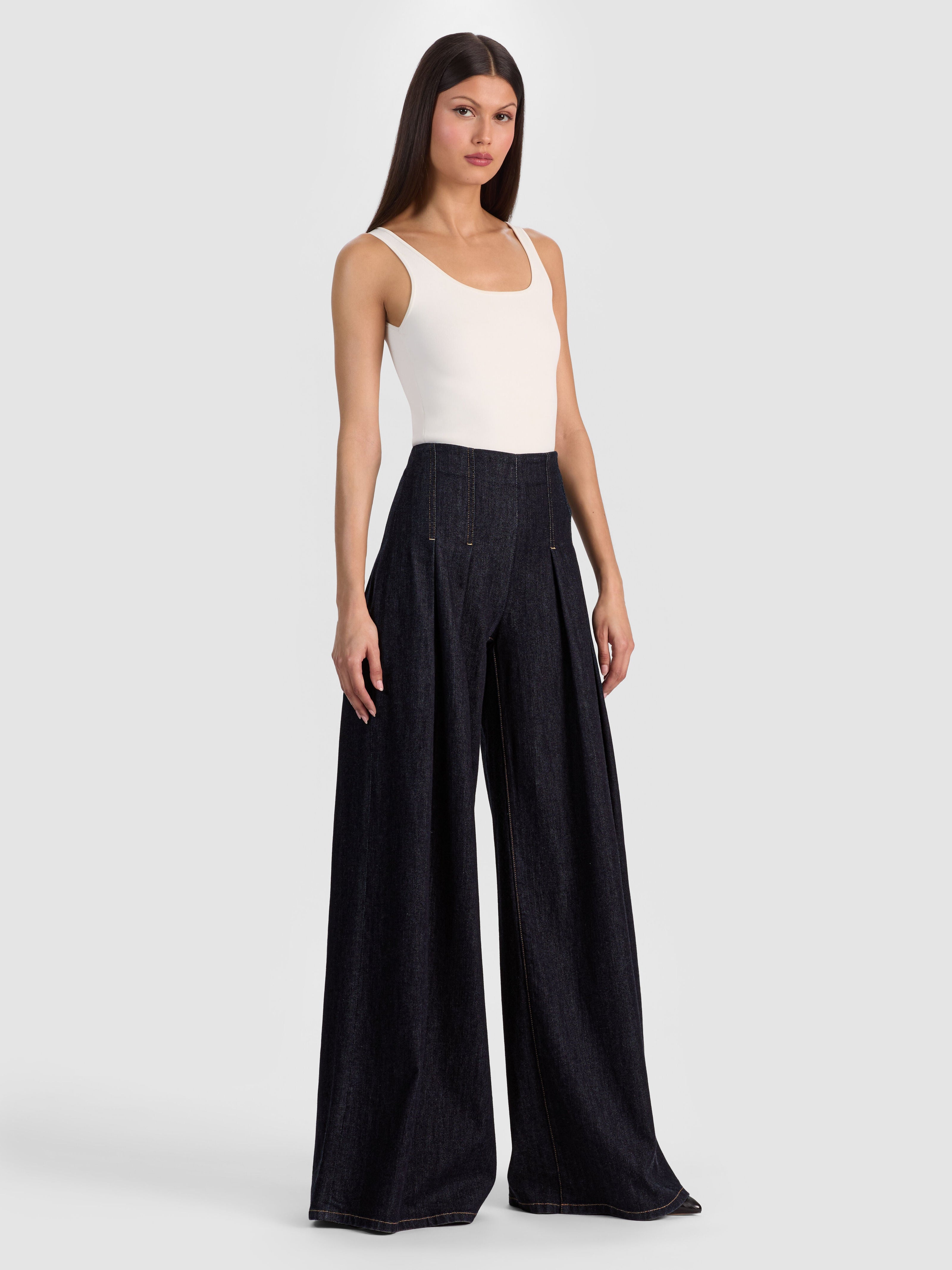 HENRY PLEATED DENIM PANT-ALICE + OLIVIA