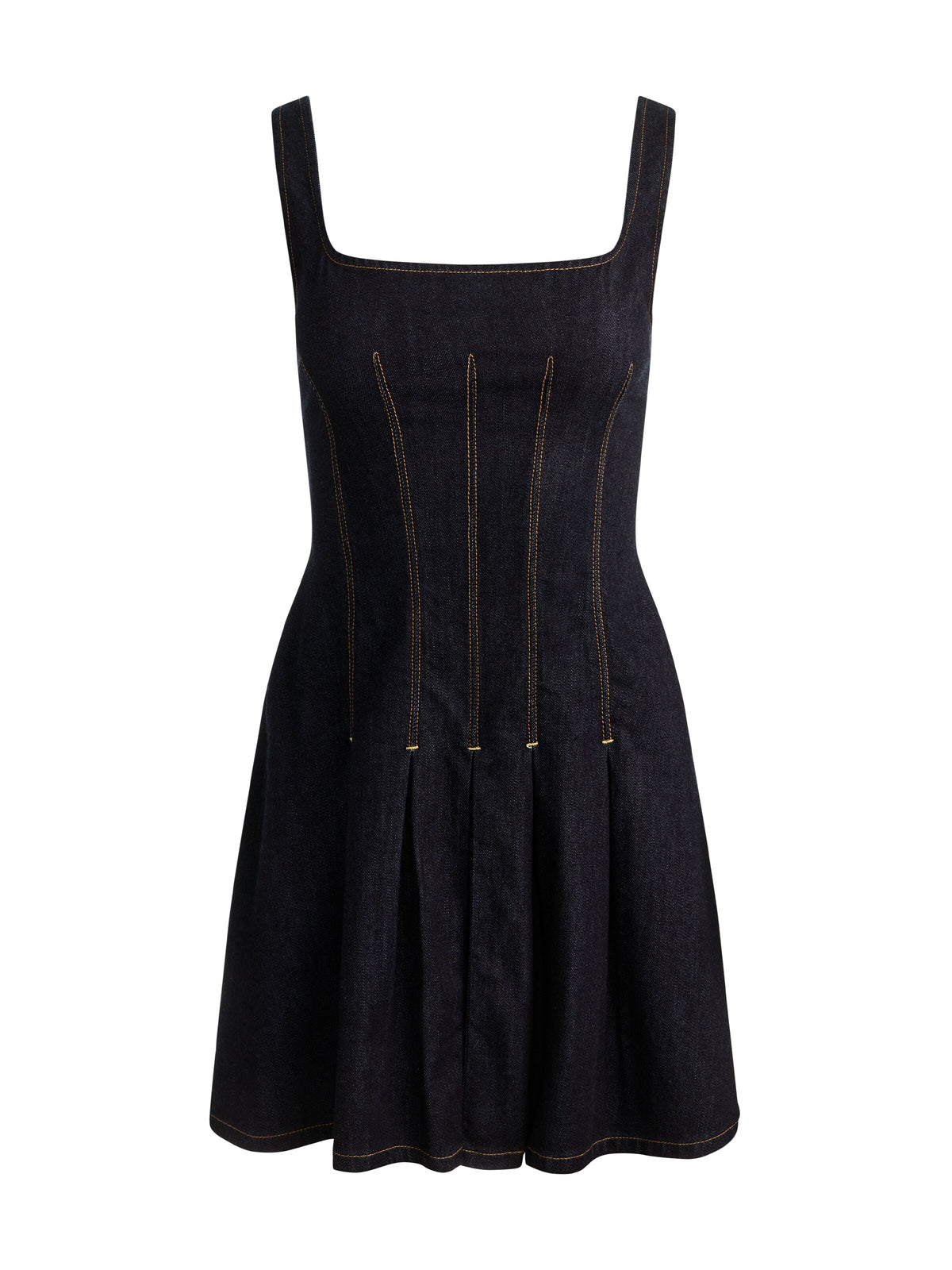 HOLLIS DENIM MINI DRESS - DARK RINSE