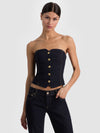 KELCEY STRAPLESS DENIM VEST-DARK RINSE-ALICE + OLIVIA