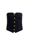 KELCEY STRAPLESS DENIM VEST-DARK RINSE-ALICE + OLIVIA