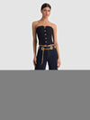 JASPER CHAIN BELT JEAN-DARK RINSE-ALICE + OLIVIA