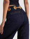 JASPER CHAIN BELT JEAN-DARK RINSE-ALICE + OLIVIA