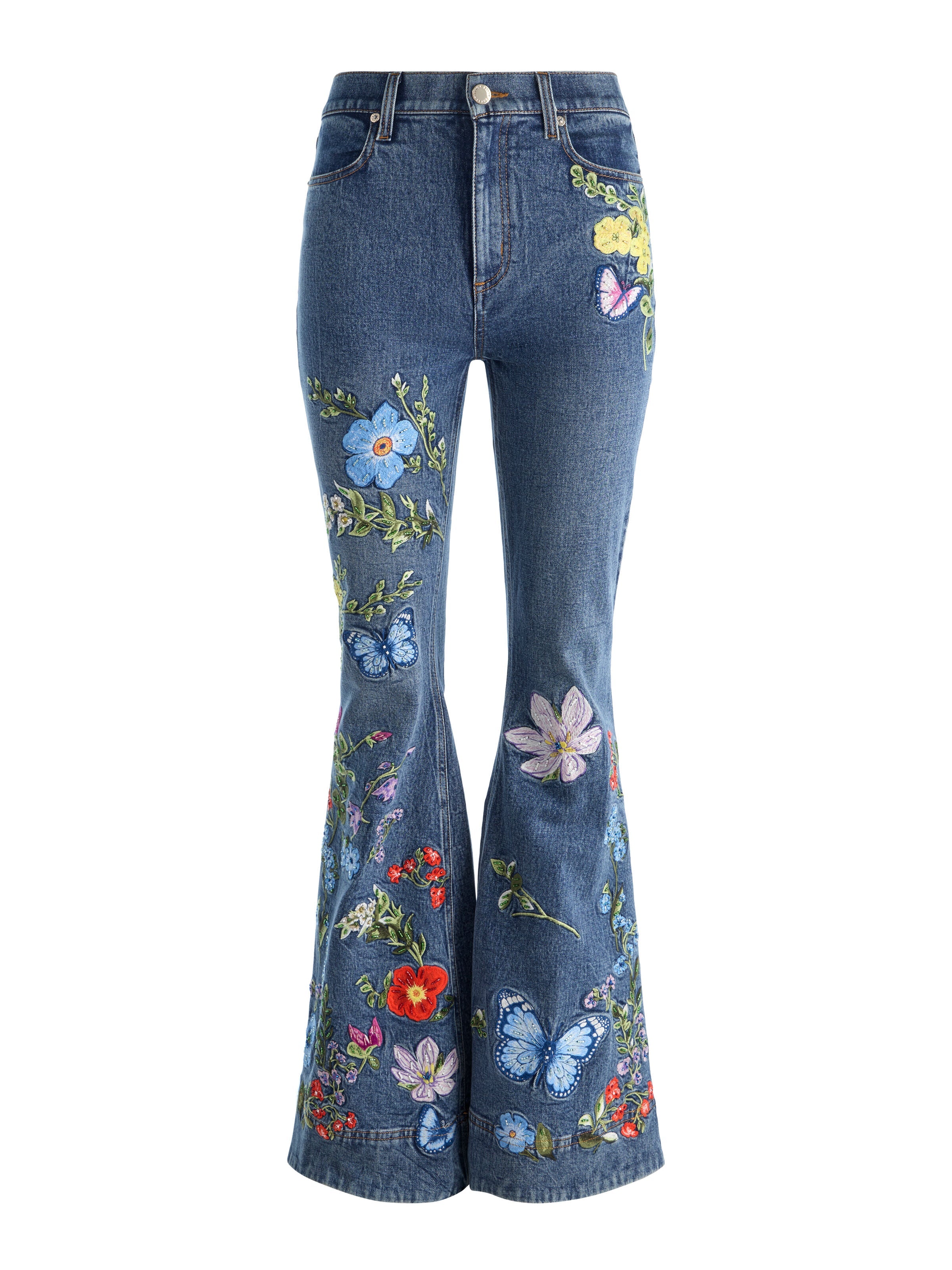 BEAUTIFUL EMBROIDERED JEAN-ALICE + OLIVIA