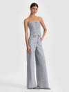 AMAZING EMBELLISHED JEAN-ROCKSTAR BLUE/CLEAR CRYSTAL PI-ALICE + OLIVIA