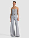 KELCEY STRAPLESS EMBELLISHED DENIM VEST-ALICE + OLIVIA