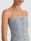 KELCEY STRAPLESS EMBELLISHED DENIM VEST-ALICE + OLIVIA