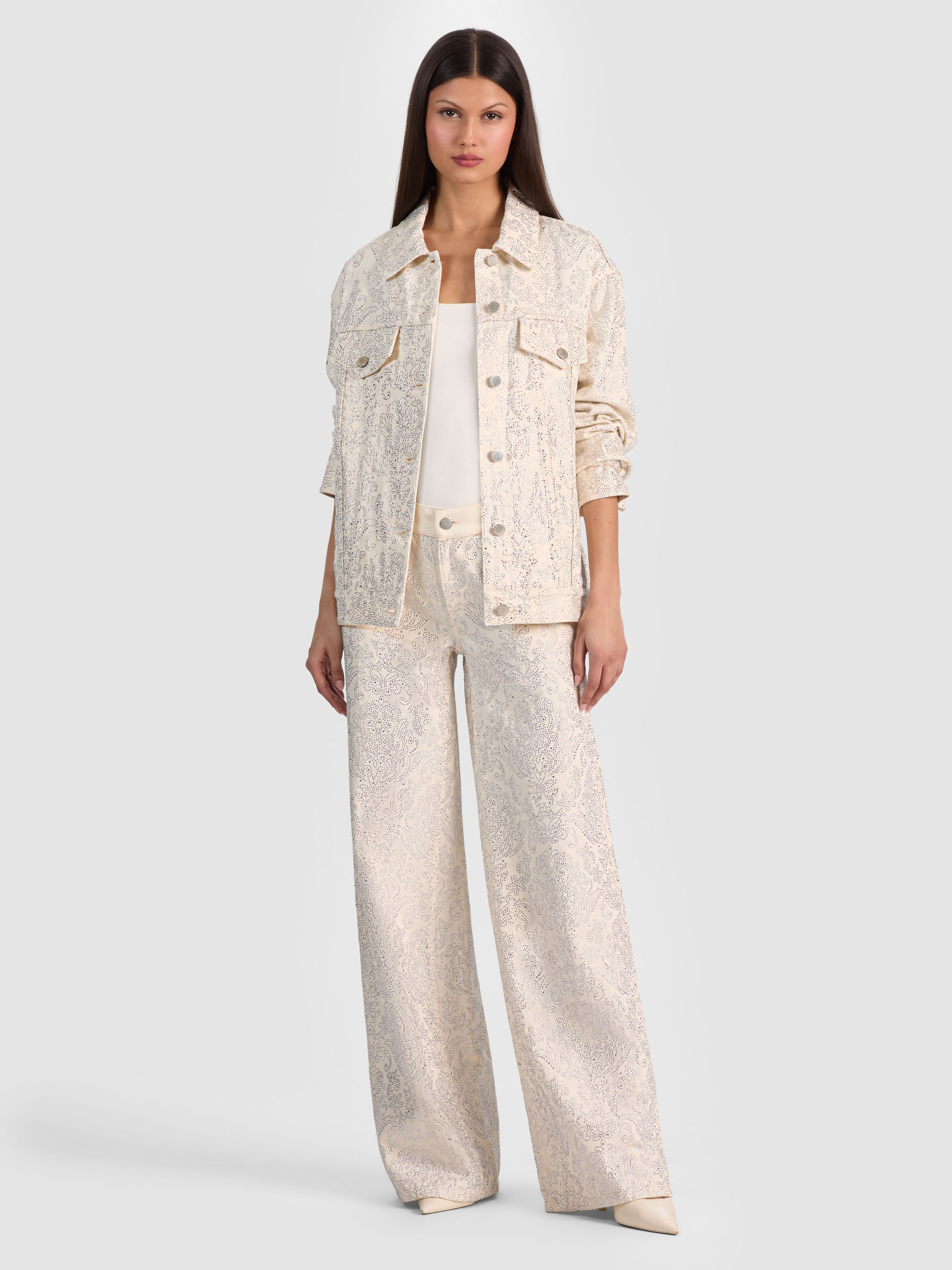 JEFF EMBELLISHED DENIM JACKET-ALICE + OLIVIA