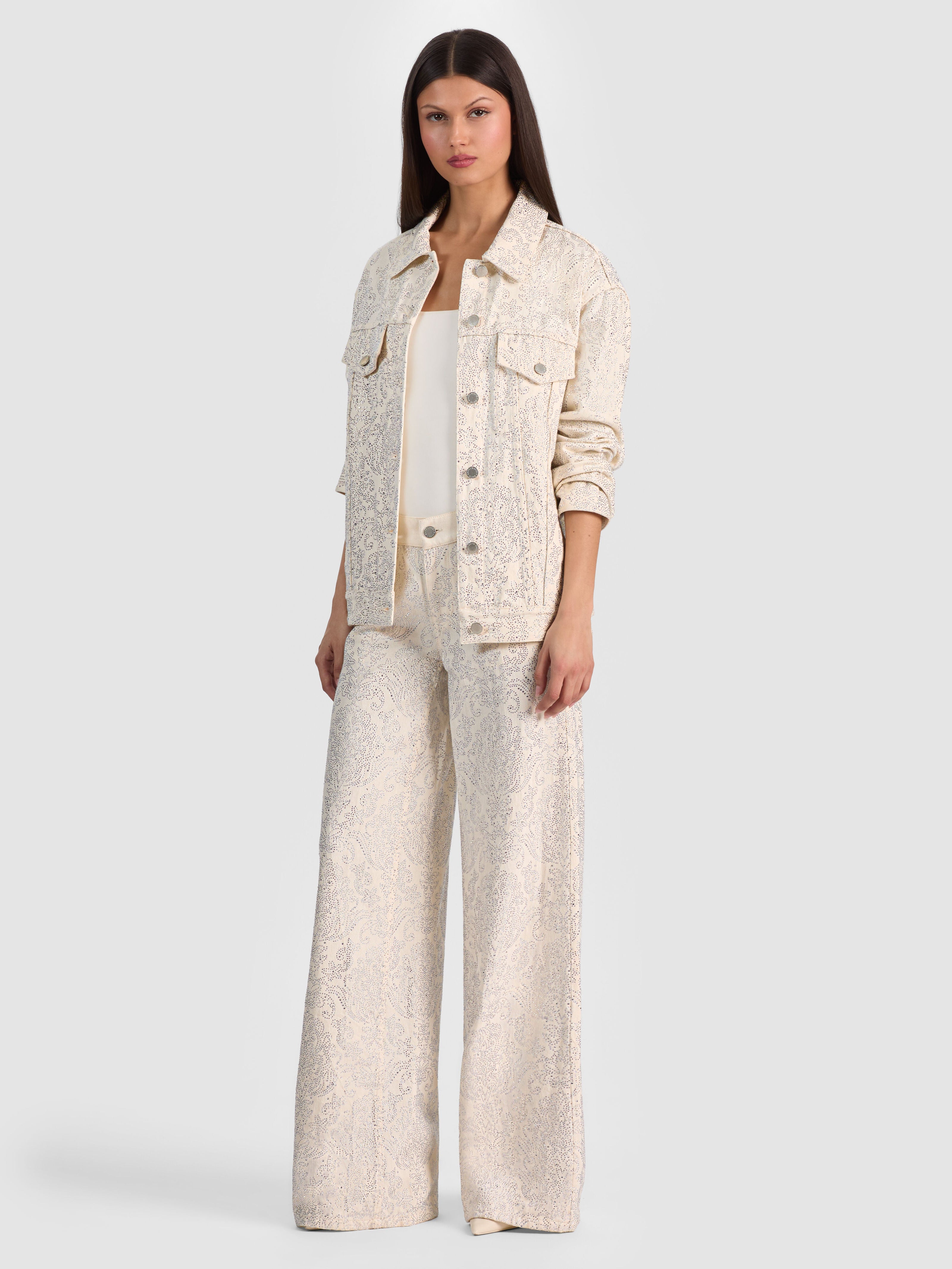 JEFF EMBELLISHED DENIM JACKET-ALICE + OLIVIA