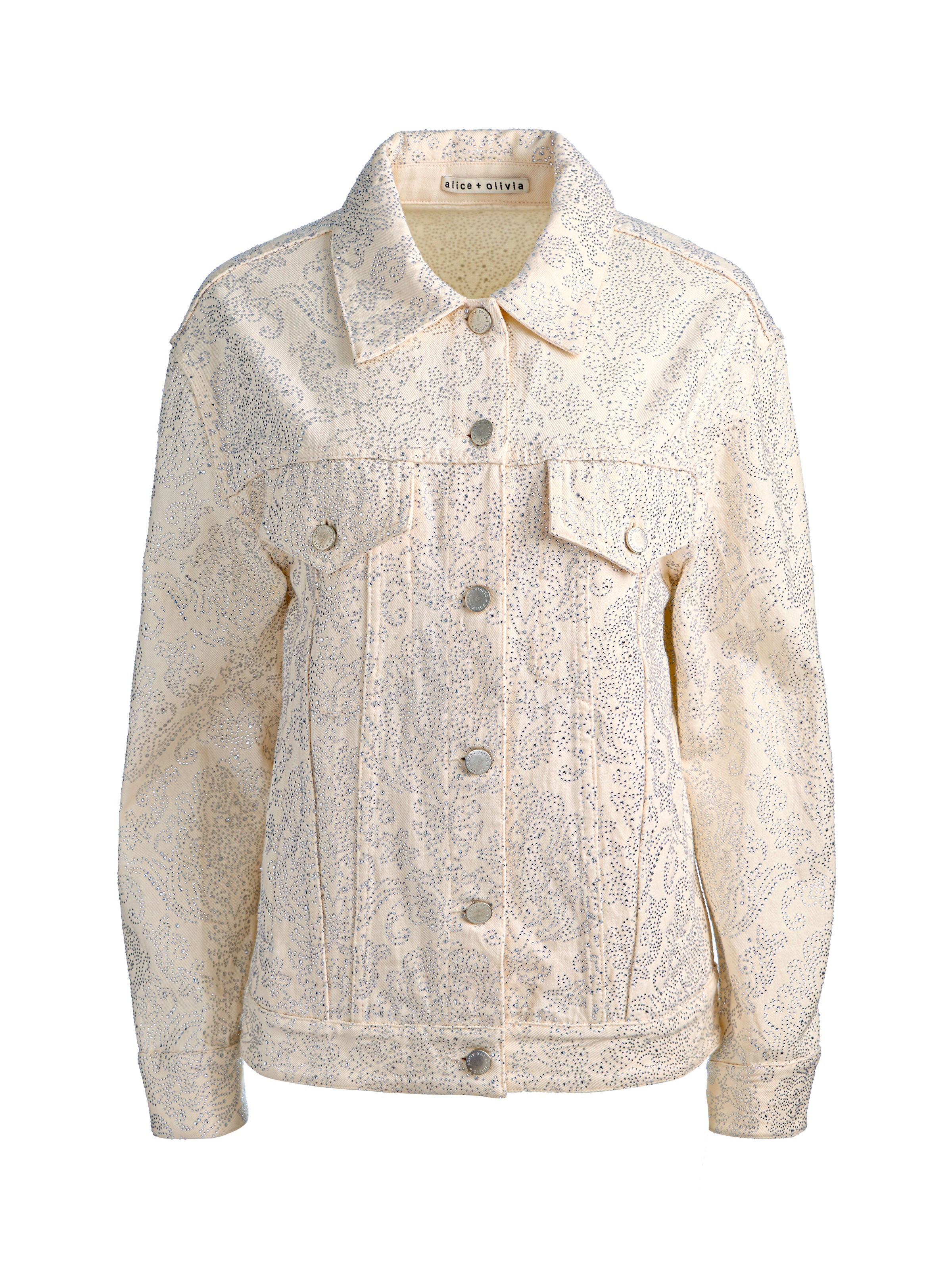 JEFF EMBELLISHED DENIM JACKET-ALICE + OLIVIA