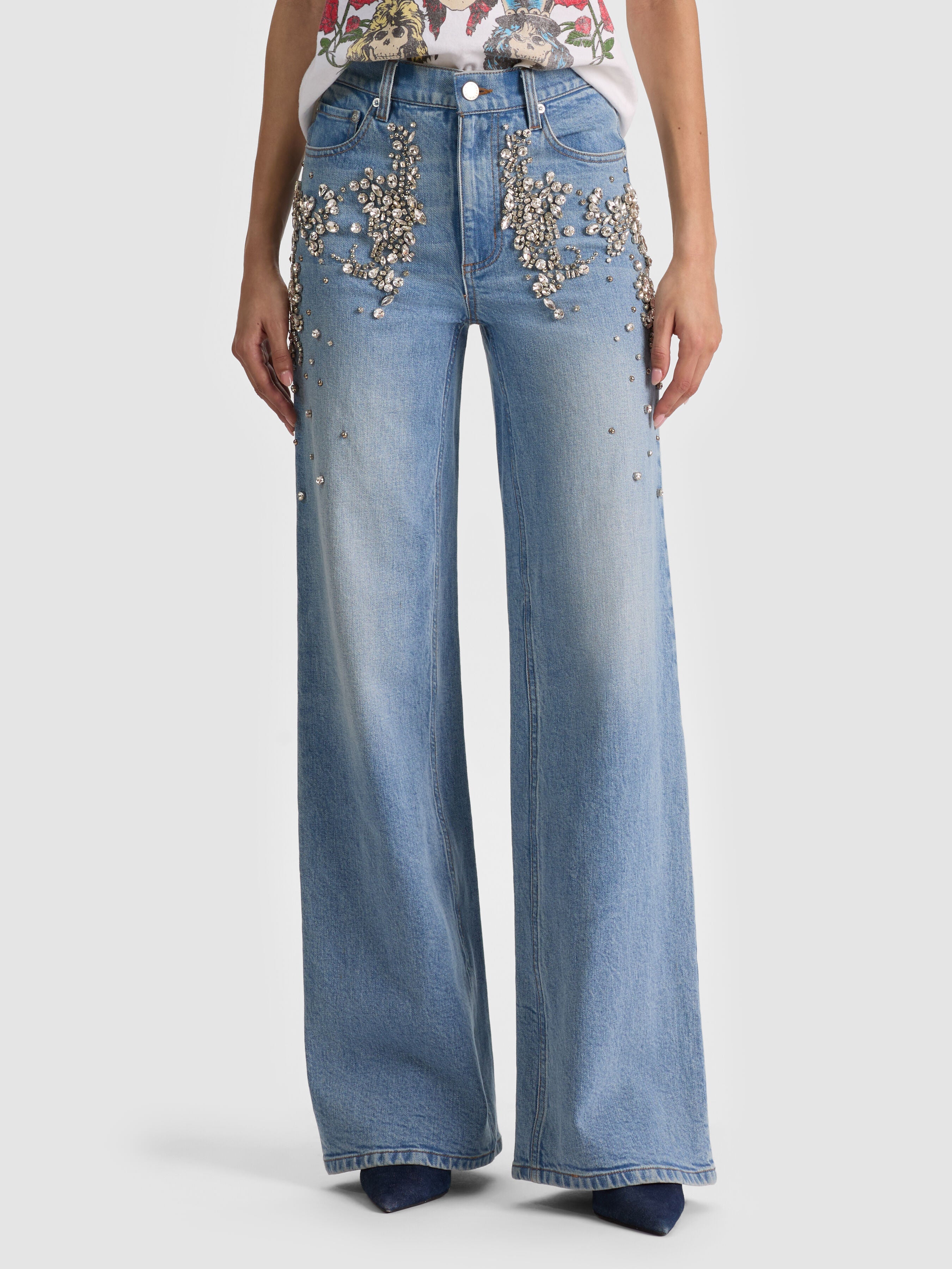 CHIC EMBELLISHED JEAN-CELINE VINTAGE-ALICE + OLIVIA
