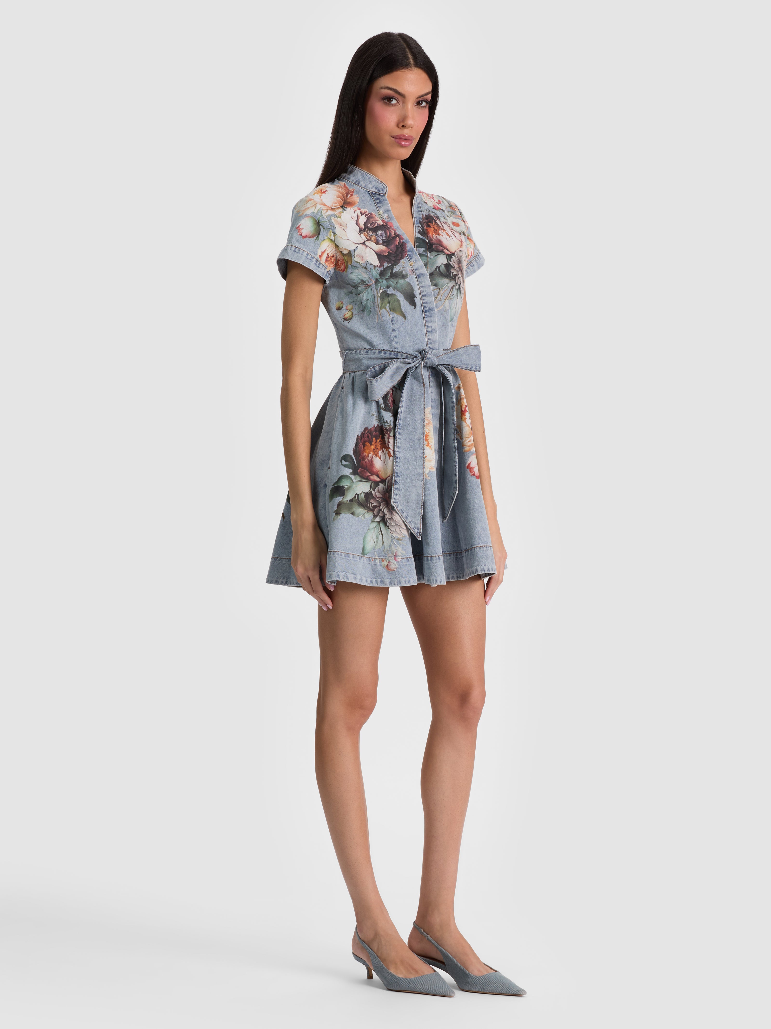 LUCY MINI DENIM SHIRT DRESS-ALICE + OLIVIA