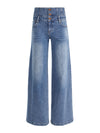 WHIT ULTRA HIGH BUTTON FRONT JEAN-BROOKLYN BLUE-ALICE + OLIVIA
