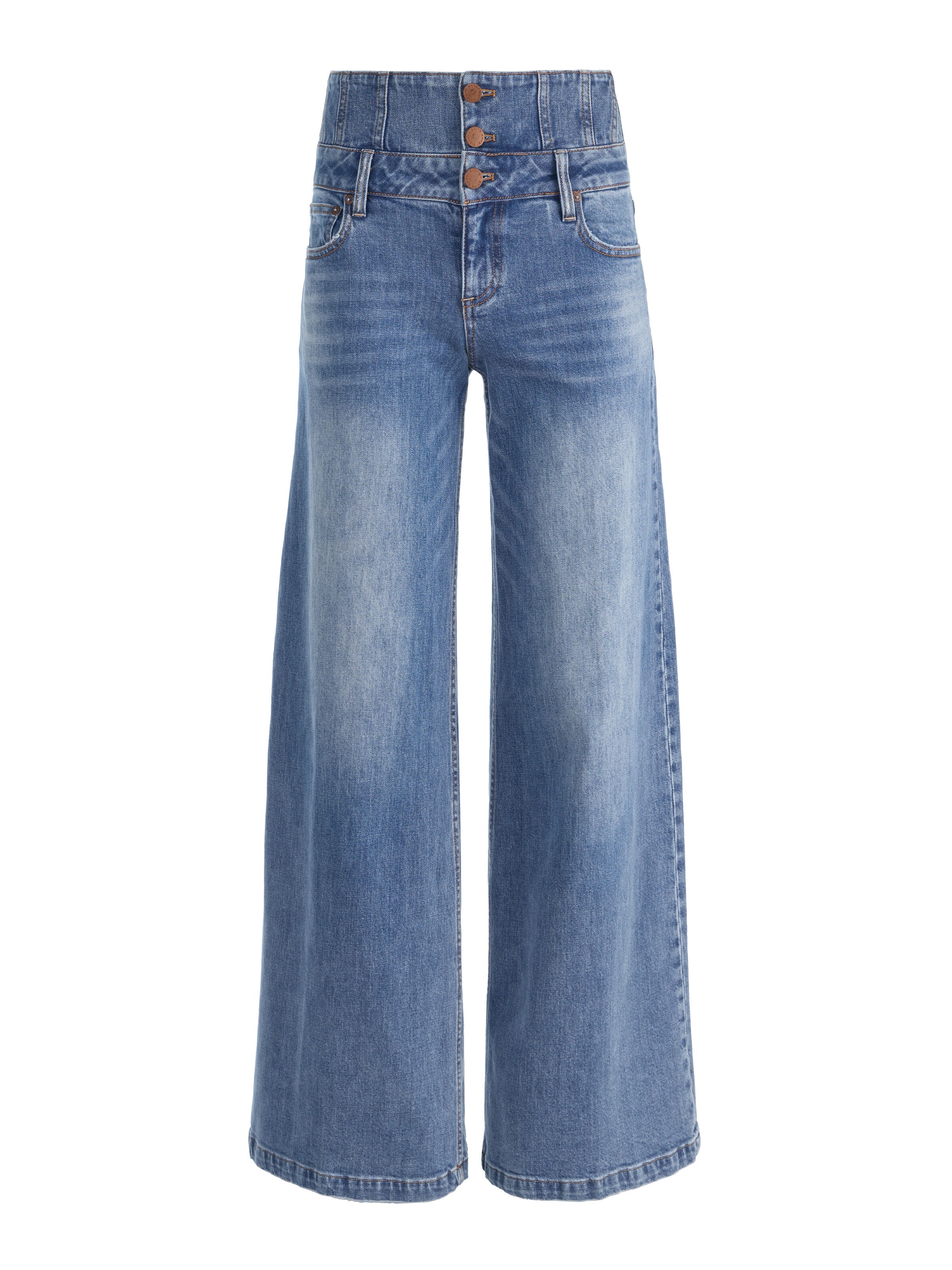 WHIT ULTRA HIGH BUTTON FRONT JEAN-BROOKLYN BLUE-ALICE + OLIVIA
