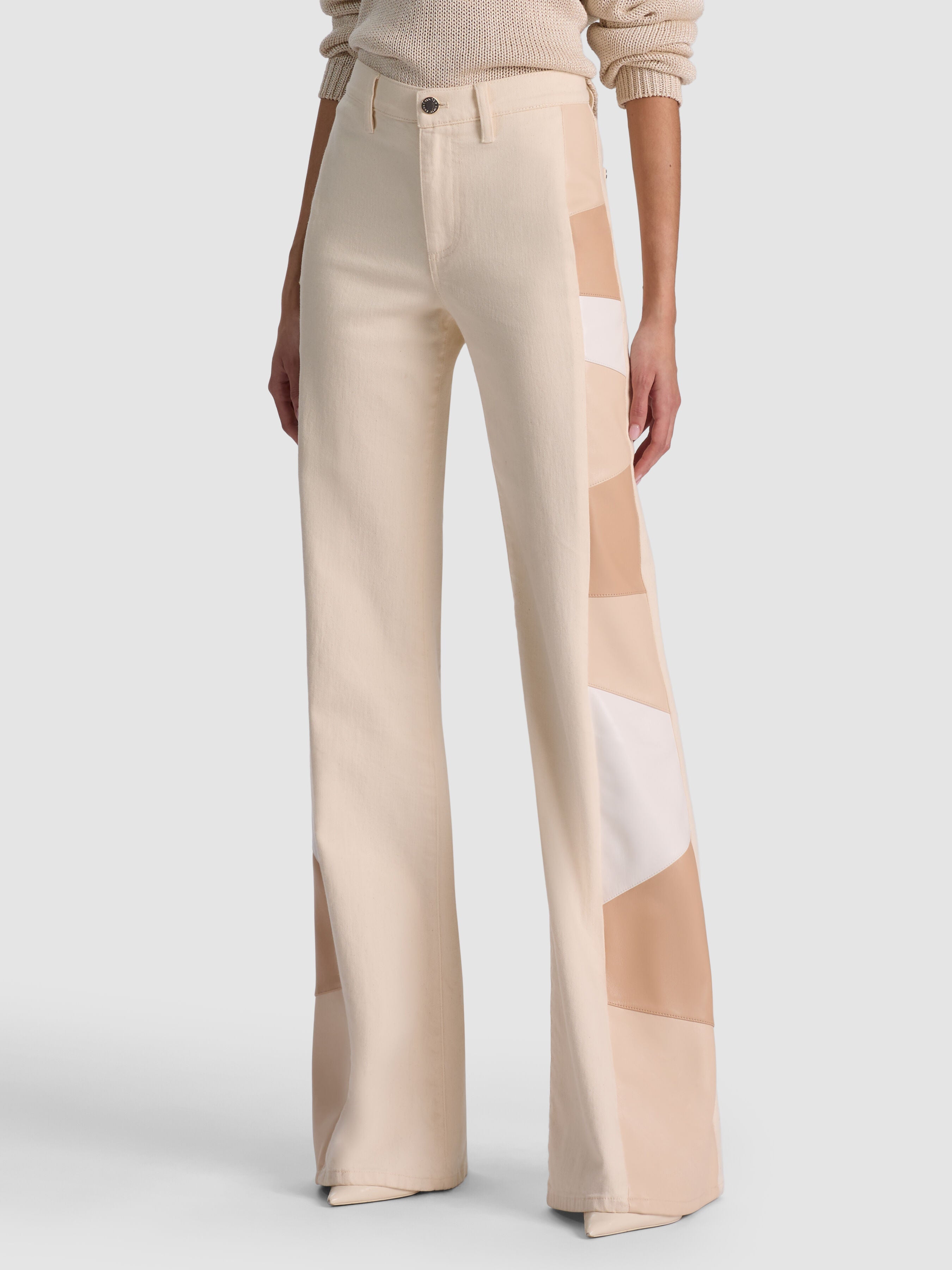 BEAUTIFUL VEGAN PATCHWORK JEAN-OFF WHITE/MULTI-ALICE + OLIVIA
