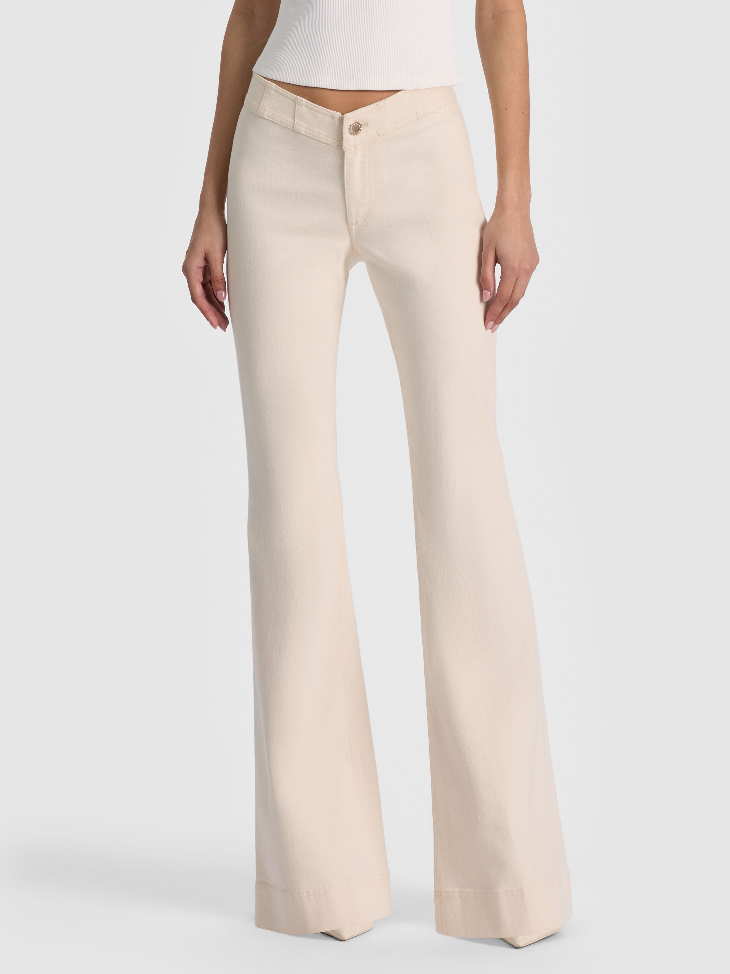CHELSEA CROPPED FLARE JEAN - OFF WHITE