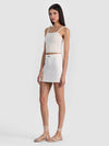 KARI DENIM MINI SKIRT-OFF WHITE-ALICE + OLIVIA