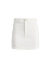 KARI DENIM MINI SKIRT-OFF WHITE-ALICE + OLIVIA