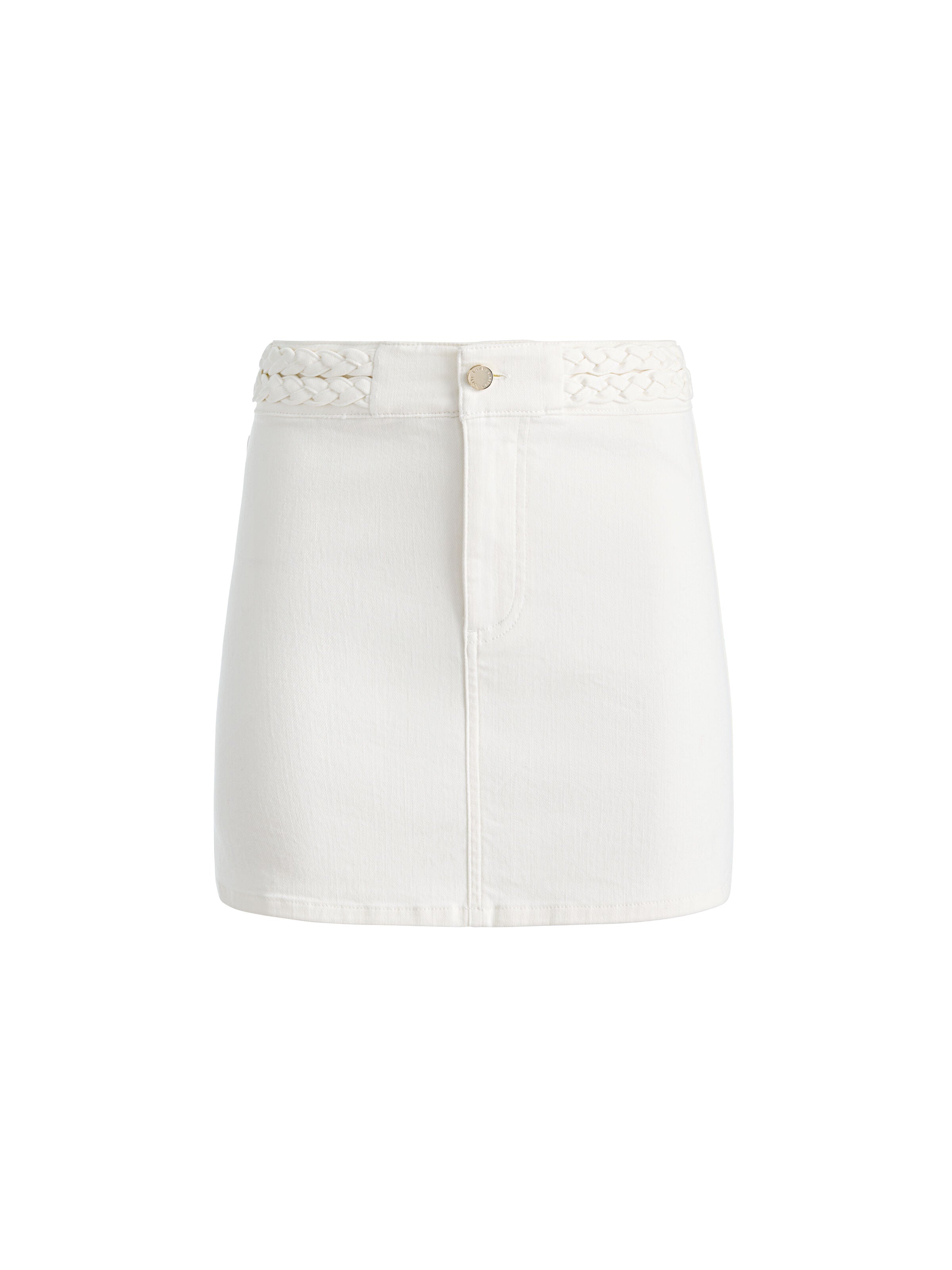 KARI DENIM MINI SKIRT-OFF WHITE-ALICE + OLIVIA