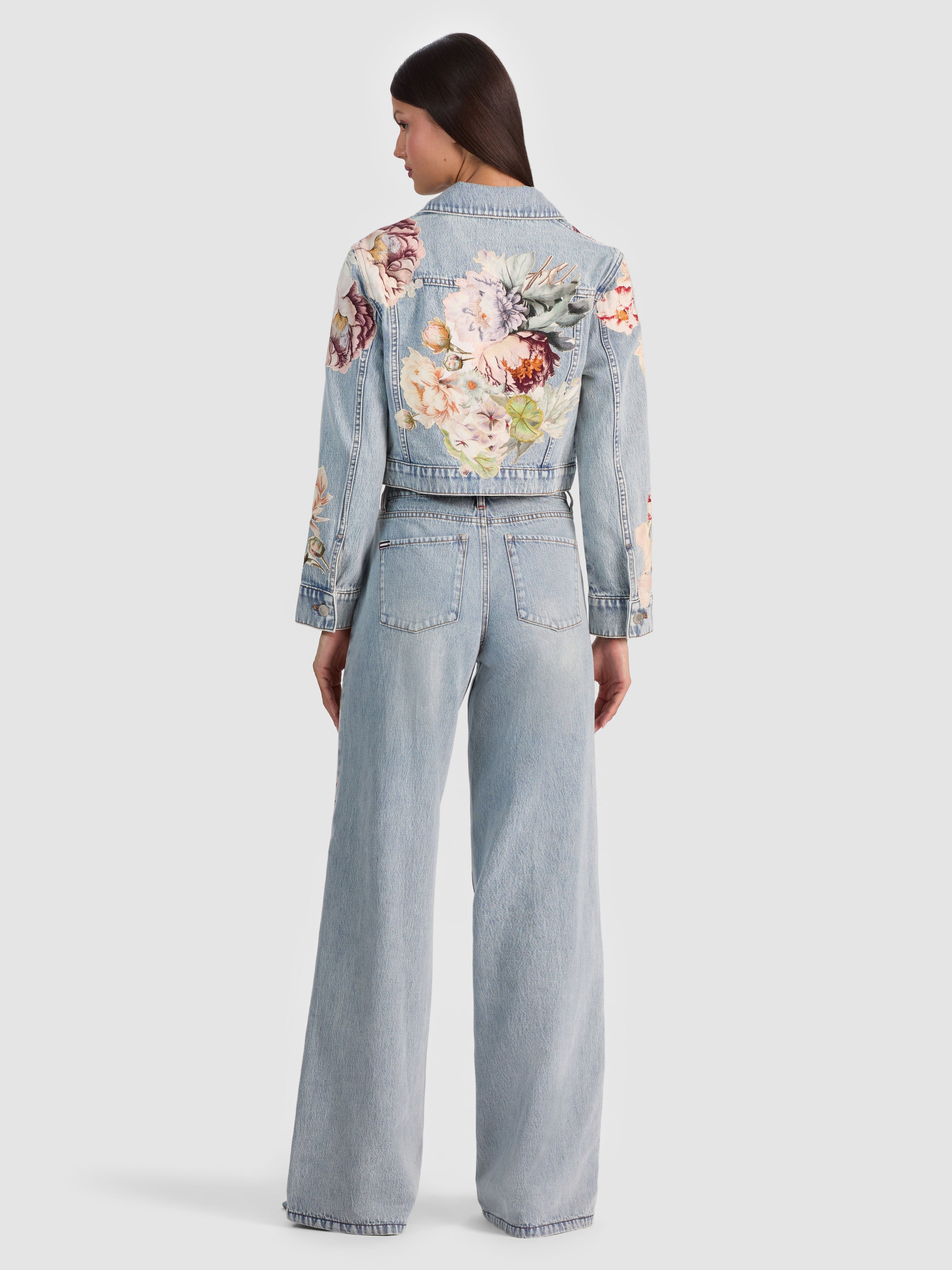 CHLOE EMBROIDERED DENIM JACKET-ALICE + OLIVIA