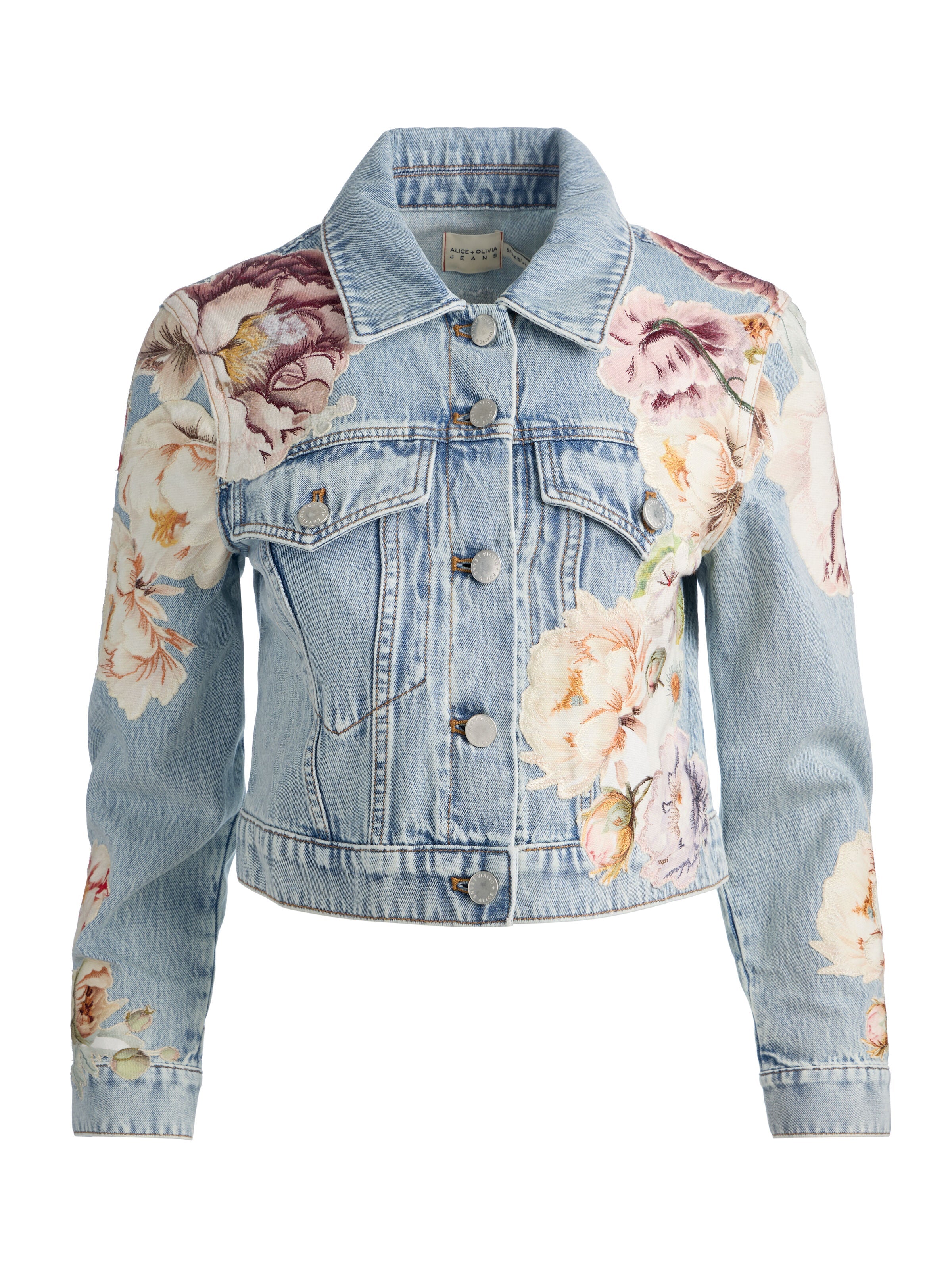 CHLOE EMBROIDERED DENIM JACKET-ALICE + OLIVIA