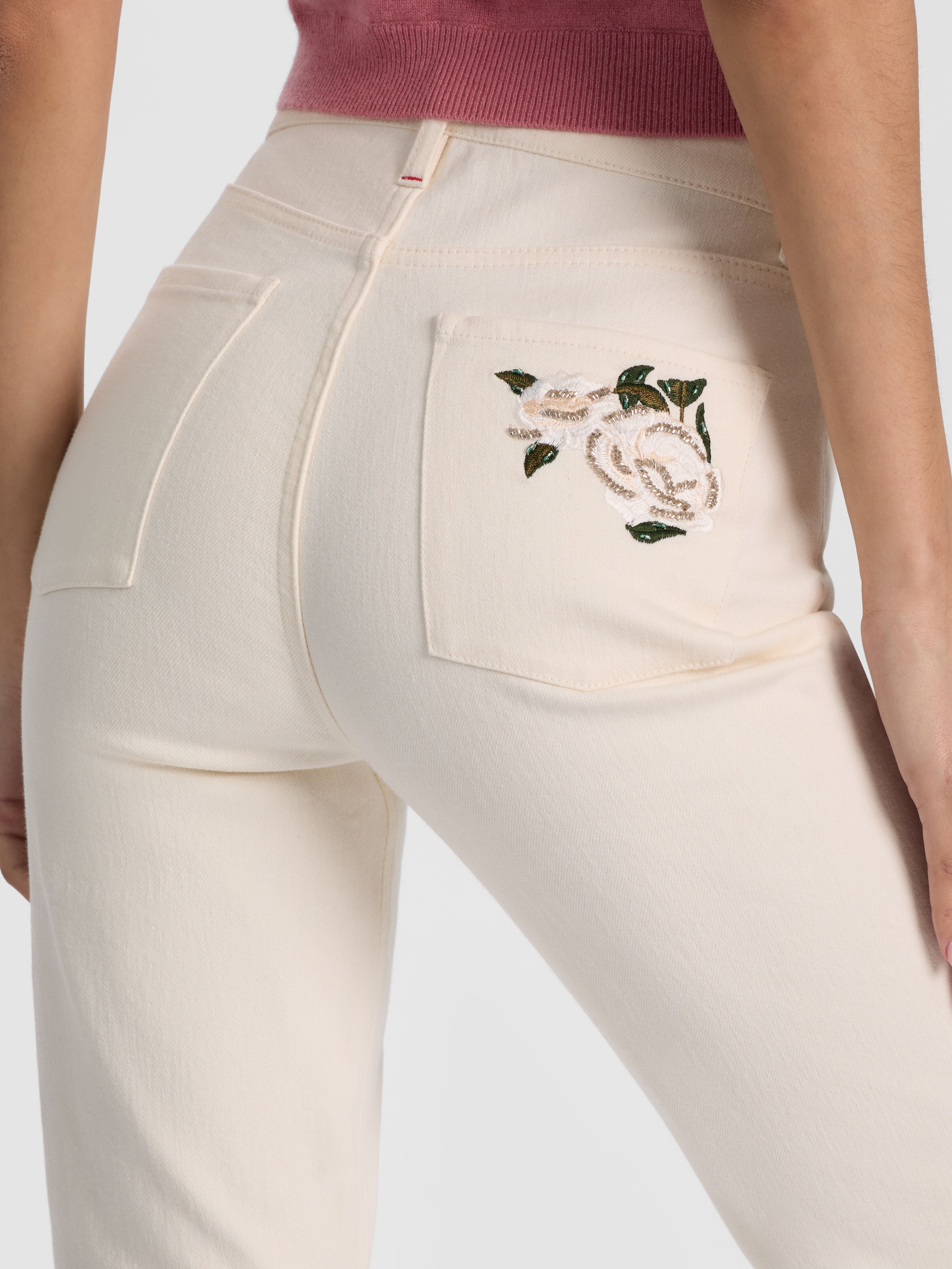 BEAUTIFUL EMBROIDERED JEAN-ALICE + OLIVIA