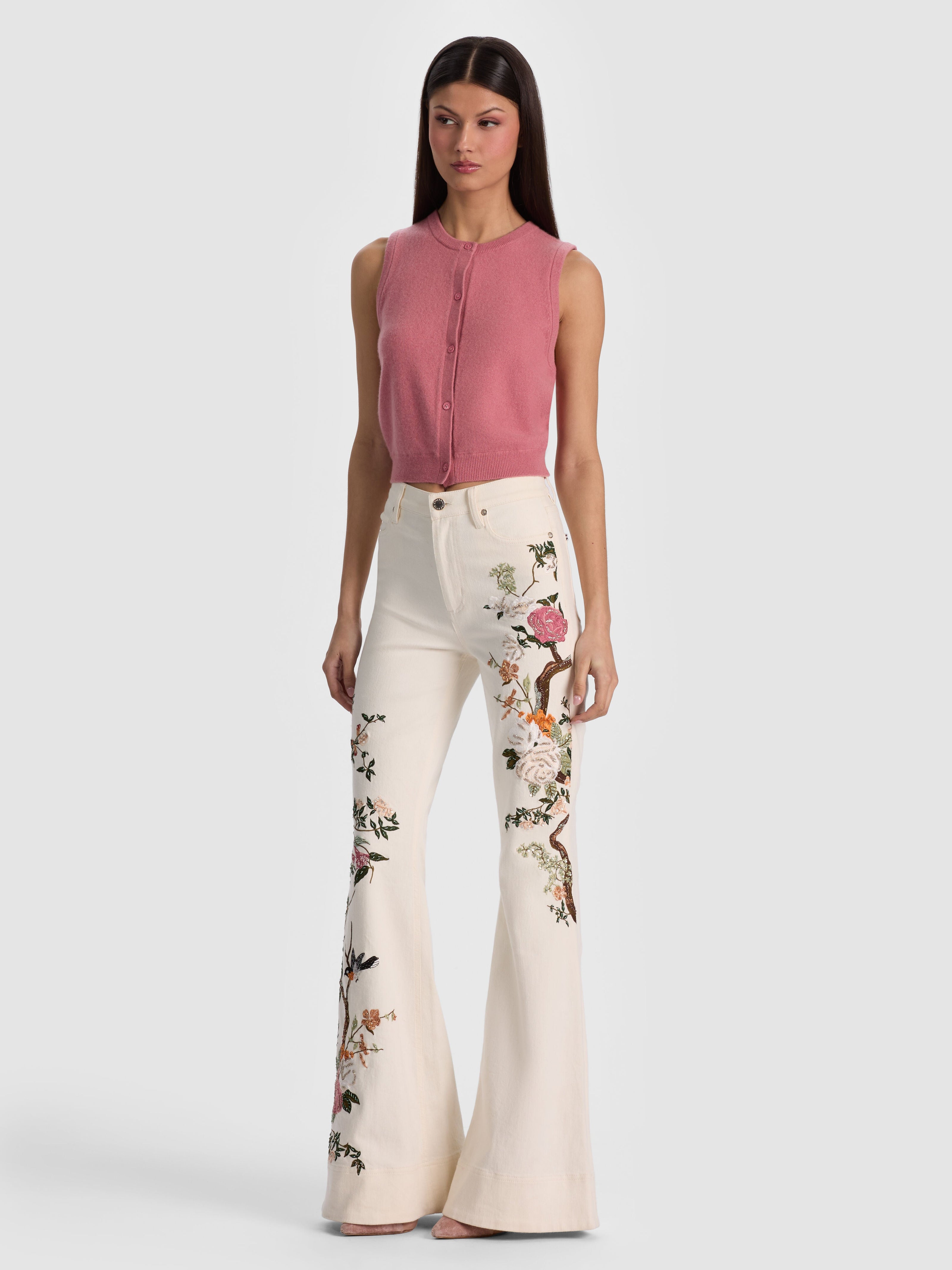 BEAUTIFUL EMBROIDERED JEAN-ALICE + OLIVIA