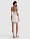 SOLANA BUCKLE DENIM HALTER MINI DRESS-ALICE + OLIVIA