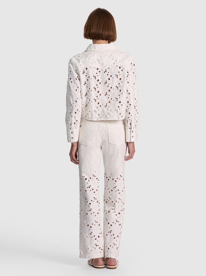 FINELY DENIM BUTTON DOWN-OFF WHITE-ALICE + OLIVIA