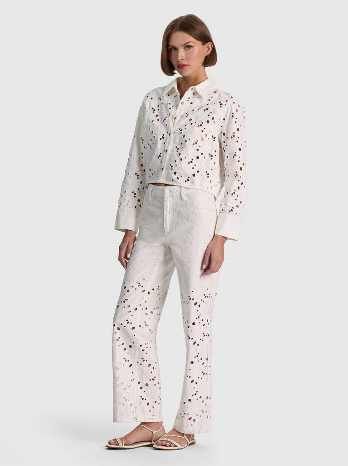 FINELY DENIM BUTTON DOWN-OFF WHITE-ALICE + OLIVIA
