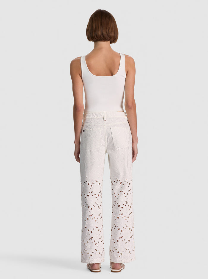 CHIC LASER-CUT JEAN-OFF WHITE-ALICE + OLIVIA