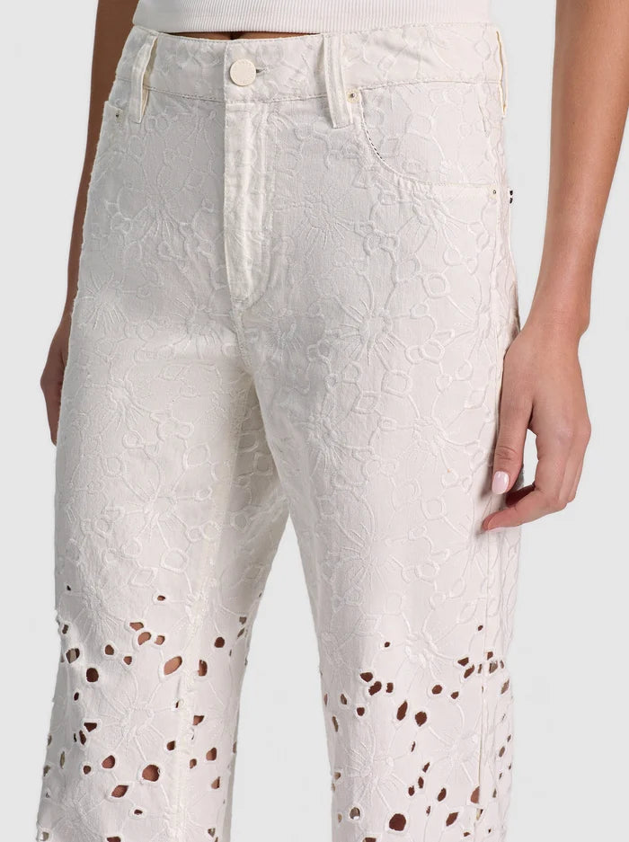 CHIC LASER-CUT JEAN-OFF WHITE-ALICE + OLIVIA