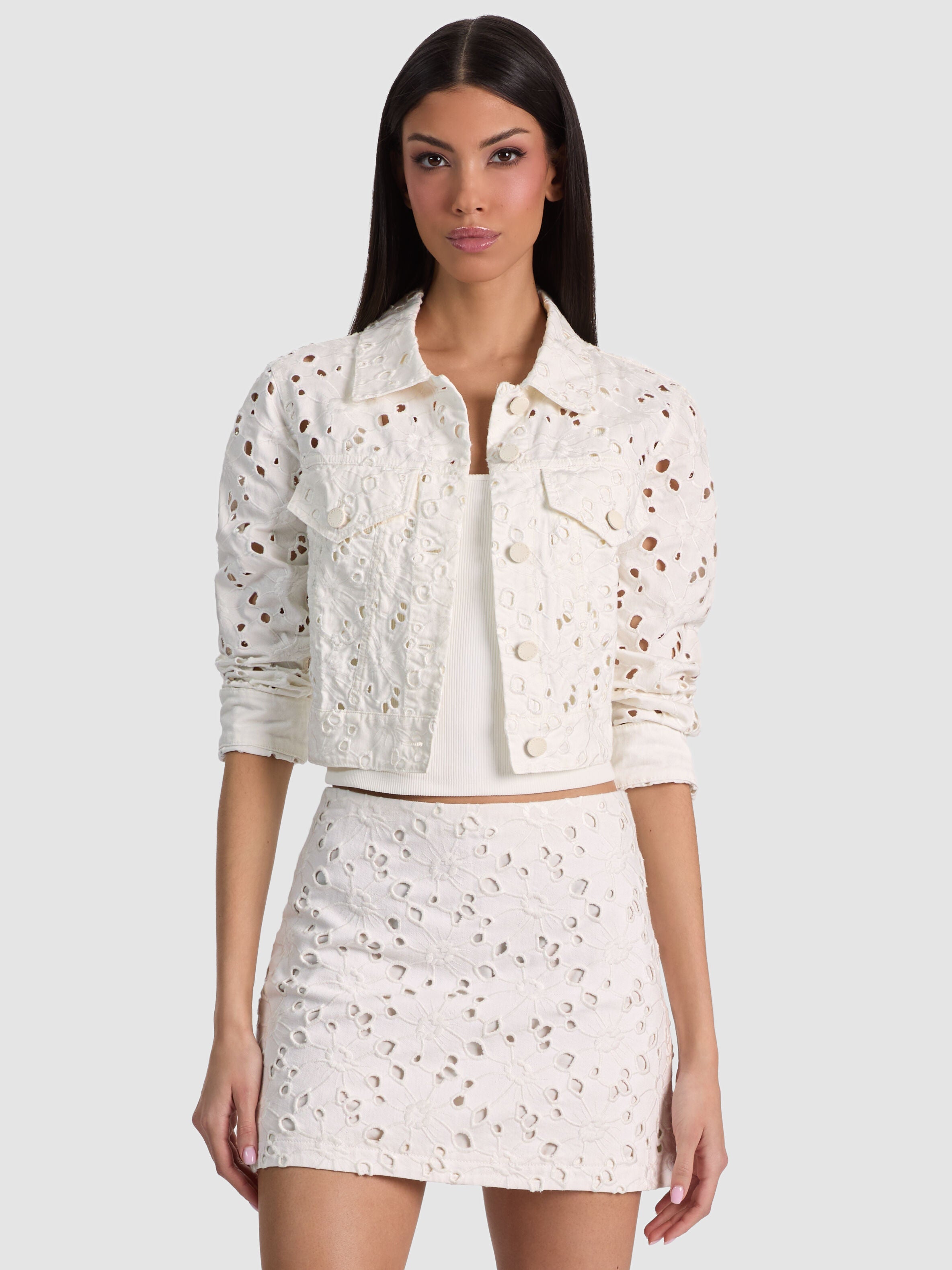 CHLOE DENIM JACKET-OFF WHITE-ALICE + OLIVIA