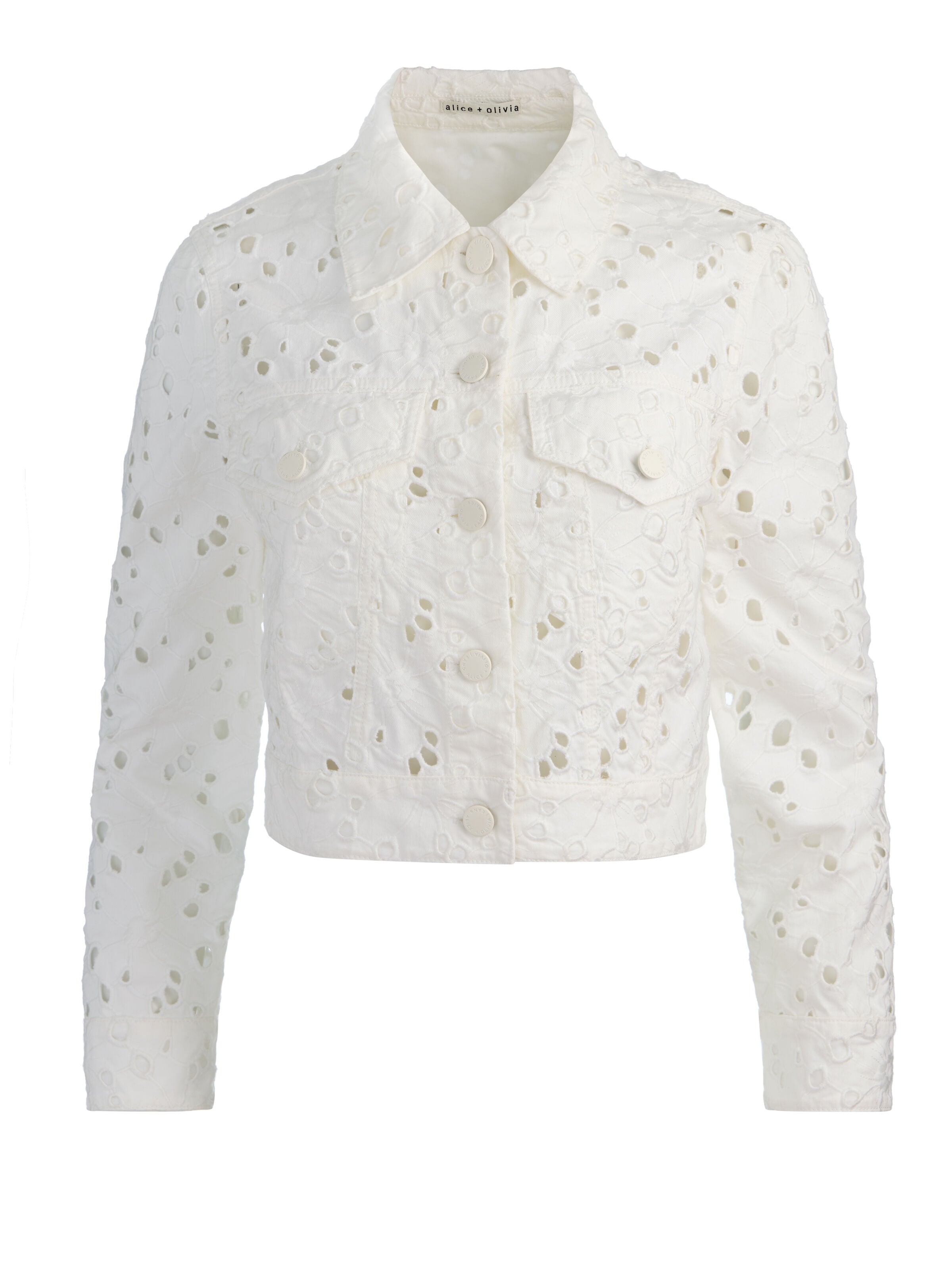 CHLOE DENIM JACKET-OFF WHITE-ALICE + OLIVIA