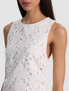 CLYDE LASER-CUT DENIM DRESS-OFF WHITE-ALICE + OLIVIA