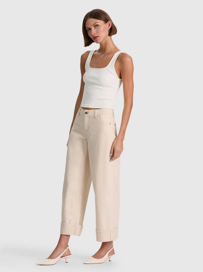 CLAYTON CUFFED JEAN-NATURAL-ALICE + OLIVIA