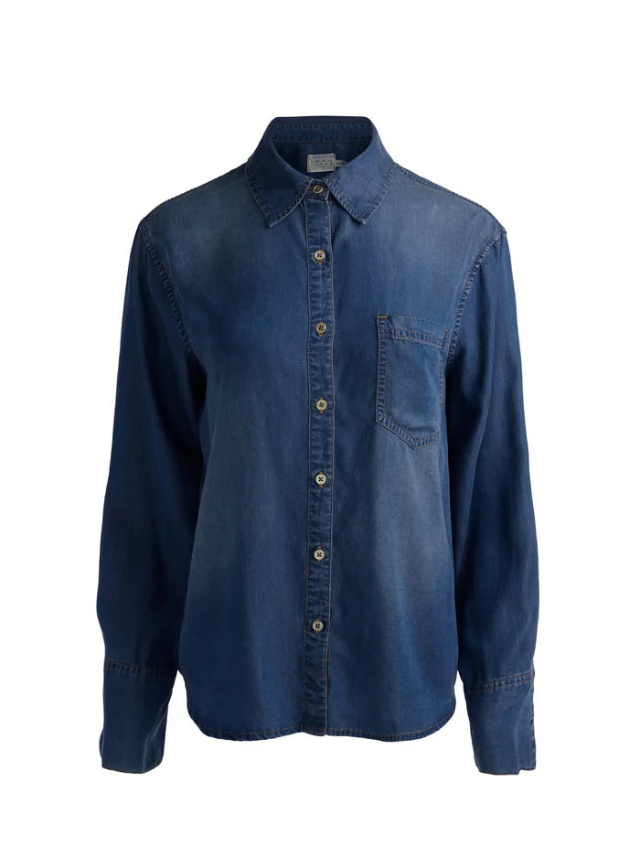 FINELY OVSZD DENIM SHIRT W PKT-ALICE + OLIVIA