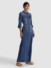 CHASSIDY MAXI DENIM DRESS-FLORENCE VINTAGE BLUE-ALICE + OLIVIA