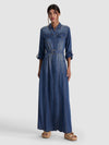 CHASSIDY MAXI DENIM DRESS-FLORENCE VINTAGE BLUE-ALICE + OLIVIA