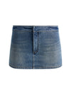 BAYLEY DENIM MINI SKORT-FLORENCE VINTAGE BLUE-ALICE + OLIVIA