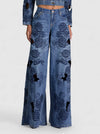 SIDNEY LR EMBR CUTOUT ULTRA BAGGY JEAN-ALICE + OLIVIA