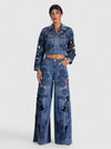 SIDNEY LR EMBR CUTOUT ULTRA BAGGY JEAN-ALICE + OLIVIA